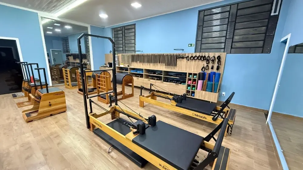 Ambiente das aulas de Pilates em Pirassununga, no Centro